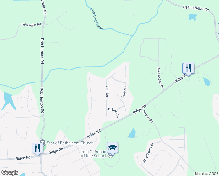 map of restaurants, bars, coffee shops, grocery stores, and more near 284 Kent Lane in Douglasville