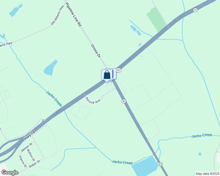 map of restaurants, bars, coffee shops, grocery stores, and more near 200 Aycock Avenue in Monroe