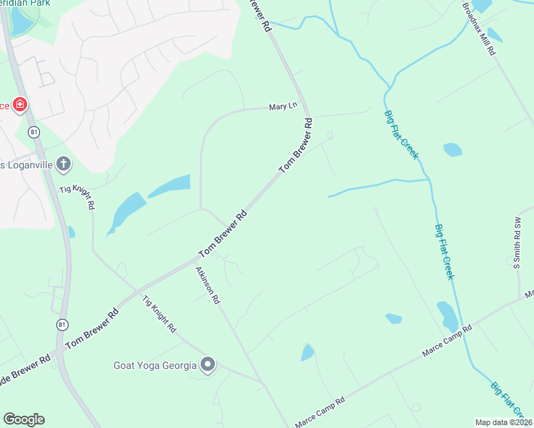 map of restaurants, bars, coffee shops, grocery stores, and more near 3520 Tom Brewer Road in Loganville