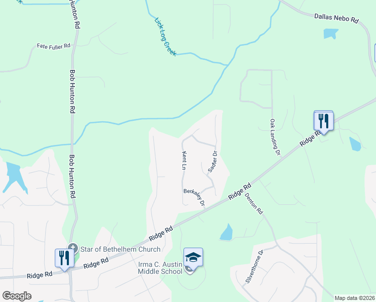 map of restaurants, bars, coffee shops, grocery stores, and more near 300 Kent Lane in Douglasville