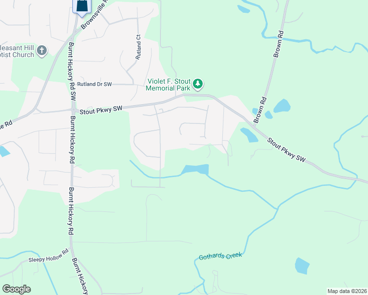 map of restaurants, bars, coffee shops, grocery stores, and more near 5865 Leah Lane in Powder Springs