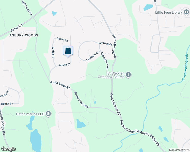 map of restaurants, bars, coffee shops, grocery stores, and more near 27 Edgar Court in Hiram