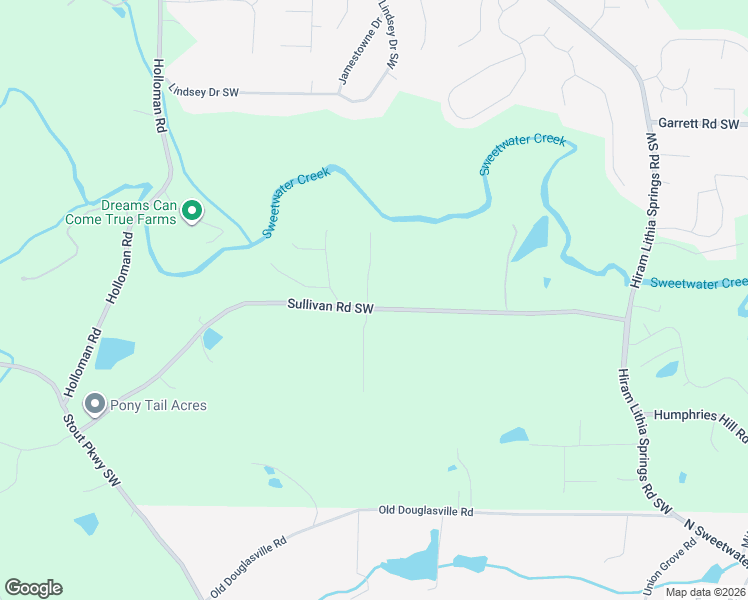 map of restaurants, bars, coffee shops, grocery stores, and more near 5751 Sullivan Point Drive Southwest in Powder Springs
