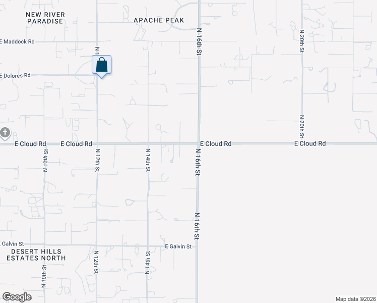 map of restaurants, bars, coffee shops, grocery stores, and more near 1531 East Cloud Road in Phoenix