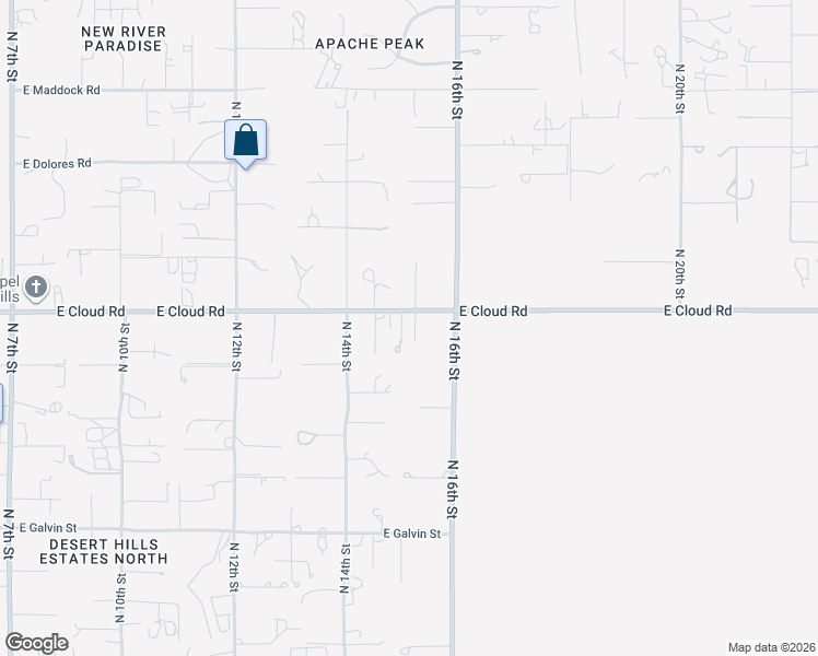 map of restaurants, bars, coffee shops, grocery stores, and more near 1503 East Cloud Road in Phoenix