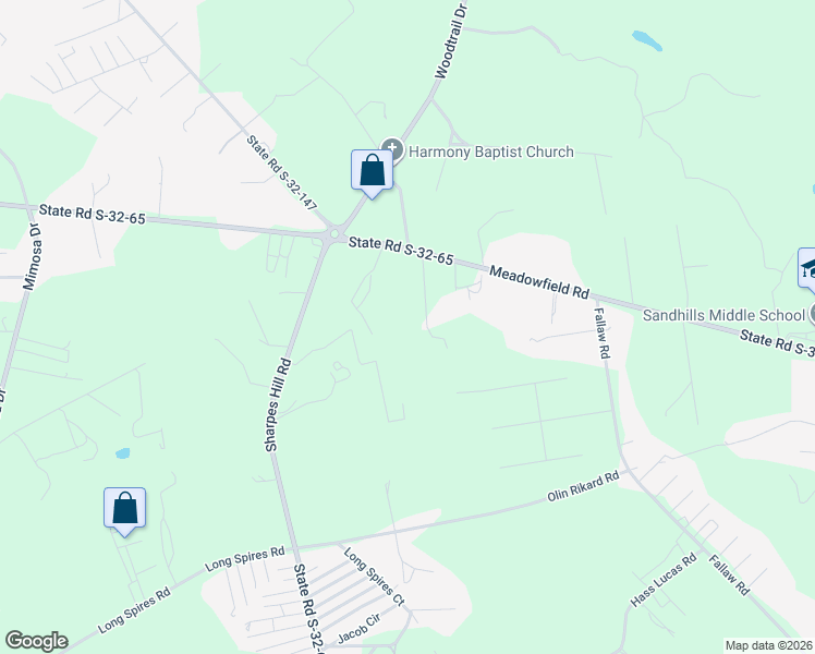 map of restaurants, bars, coffee shops, grocery stores, and more near 791 Meadowfield Road in Gaston