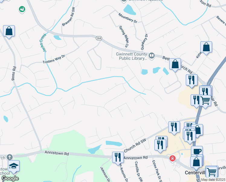 map of restaurants, bars, coffee shops, grocery stores, and more near 4066 Jami Lane in Snellville