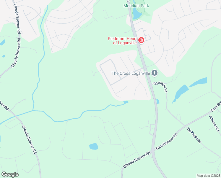 map of restaurants, bars, coffee shops, grocery stores, and more near 582 Georgia Circle in Loganville