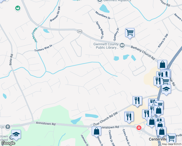 map of restaurants, bars, coffee shops, grocery stores, and more near 4066 Jami Lane in Snellville