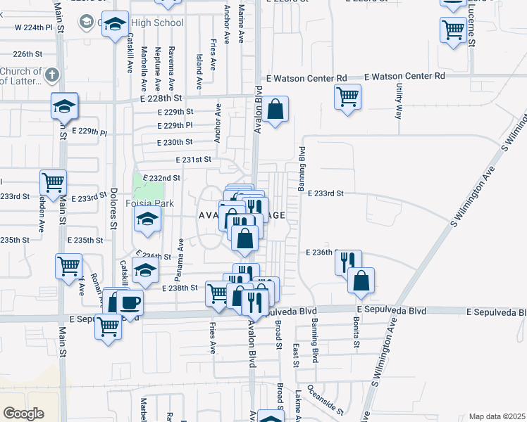 map of restaurants, bars, coffee shops, grocery stores, and more near 9 Yellow Boot Lane in Carson