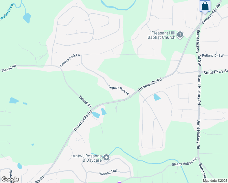map of restaurants, bars, coffee shops, grocery stores, and more near 175 Legacy Park Drive in Powder Springs