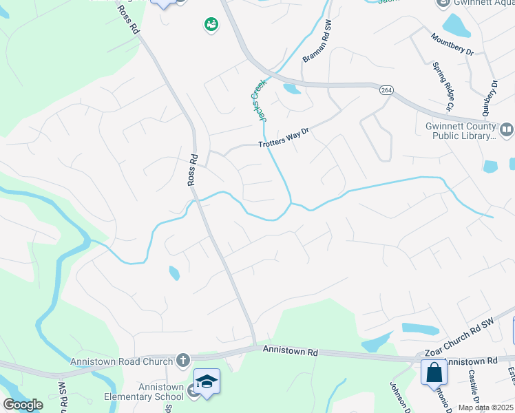 map of restaurants, bars, coffee shops, grocery stores, and more near 4320 Royal Mustang Way in Snellville
