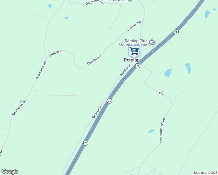 map of restaurants, bars, coffee shops, grocery stores, and more near 16883 Remlap Drive in Remlap