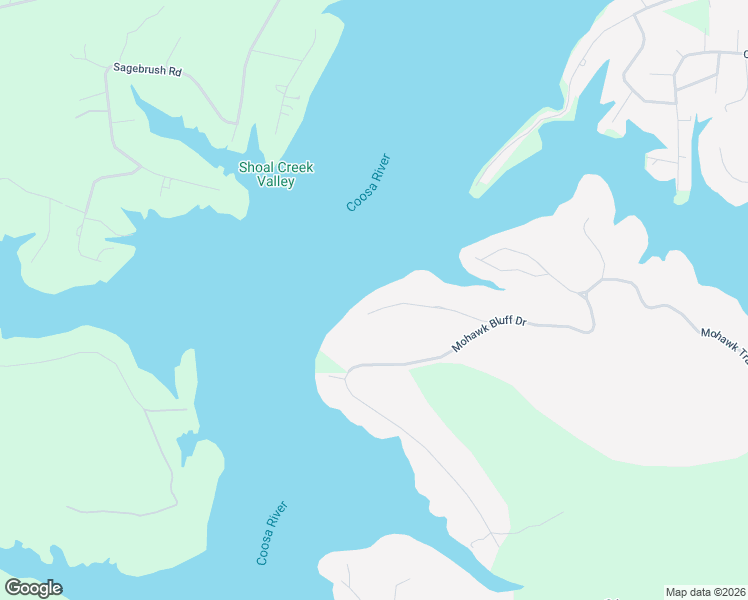 map of restaurants, bars, coffee shops, grocery stores, and more near 296 Boulder Point Lane in Ohatchee