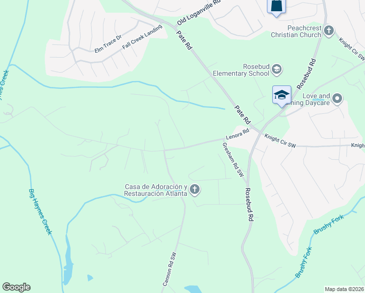 map of restaurants, bars, coffee shops, grocery stores, and more near Anthony Creek Drive in Gwinnett County