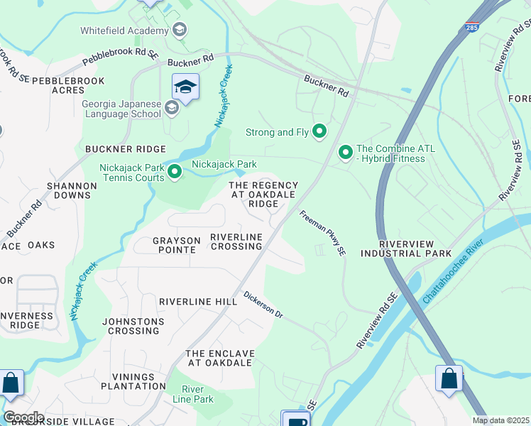 map of restaurants, bars, coffee shops, grocery stores, and more near 5754 Evadale Trace in Mableton