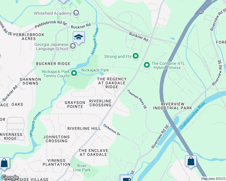 map of restaurants, bars, coffee shops, grocery stores, and more near 5754 Evadale Trace in Mableton