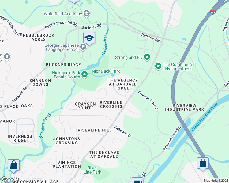 map of restaurants, bars, coffee shops, grocery stores, and more near 1679 Fair Oak Way in Mableton