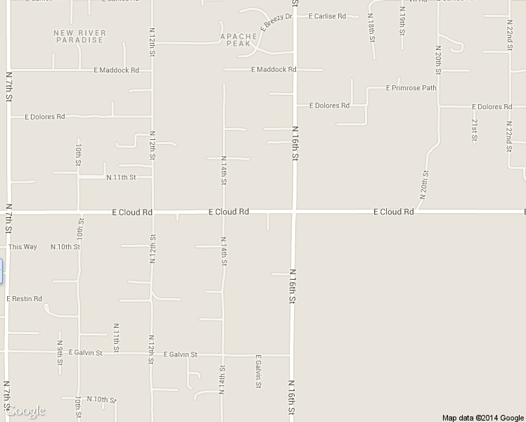 map of restaurants, bars, coffee shops, grocery stores, and more near 1510 East Cloud Road in Phoenix