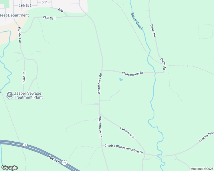 map of restaurants, bars, coffee shops, grocery stores, and more near 3477 Whitehouse Road in Jasper