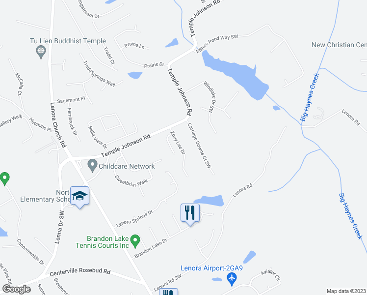 map of restaurants, bars, coffee shops, grocery stores, and more near 3752 Zoey Lee Drive in Snellville