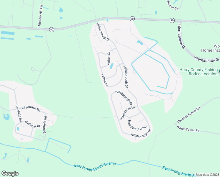 map of restaurants, bars, coffee shops, grocery stores, and more near 800 Lalton Drive in Conway