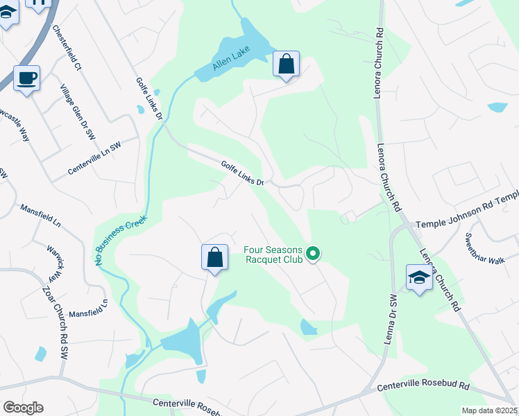 map of restaurants, bars, coffee shops, grocery stores, and more near 3592 Galdway Drive in Snellville