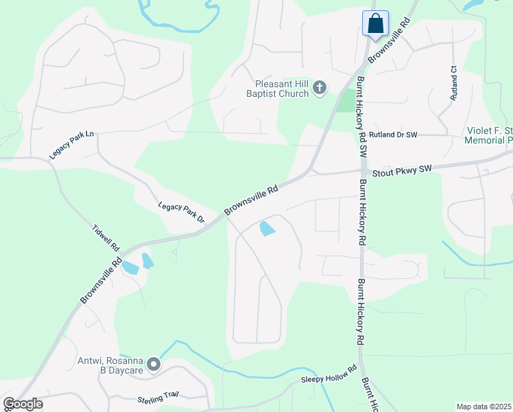 map of restaurants, bars, coffee shops, grocery stores, and more near 1938 Brownsville Road in Powder Springs