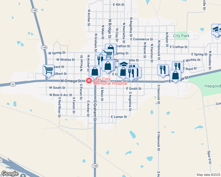 map of restaurants, bars, coffee shops, grocery stores, and more near 201-299 S Clay St in Henrietta