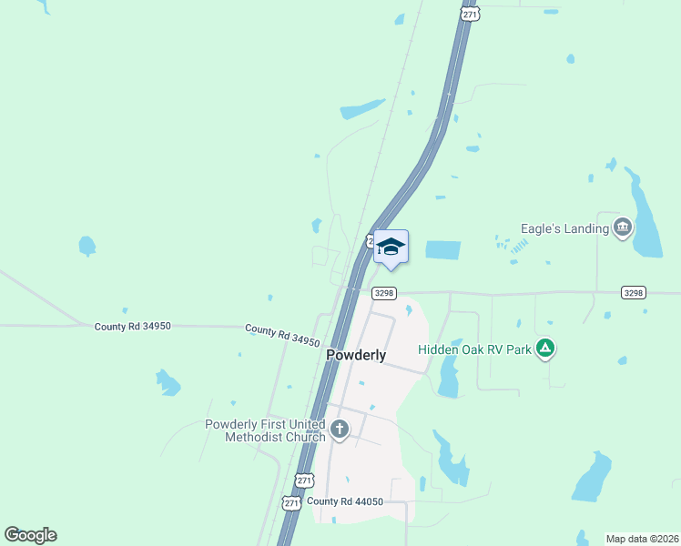 map of restaurants, bars, coffee shops, grocery stores, and more near 60 Private Road in Powderly