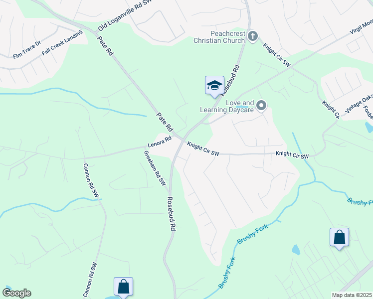 map of restaurants, bars, coffee shops, grocery stores, and more near 4255 Ivy Fork Drive in Loganville