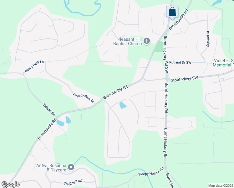 map of restaurants, bars, coffee shops, grocery stores, and more near 1938 Brownsville Road in Powder Springs
