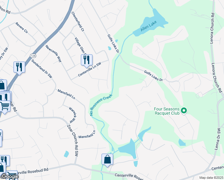 map of restaurants, bars, coffee shops, grocery stores, and more near 3452 Chesterfield Court in Snellville
