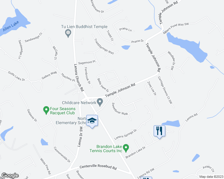 map of restaurants, bars, coffee shops, grocery stores, and more near 4060 Bella View Lane in Snellville
