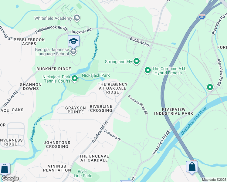 map of restaurants, bars, coffee shops, grocery stores, and more near 5731 Evadale Trace in Mableton