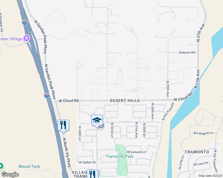 map of restaurants, bars, coffee shops, grocery stores, and more near 36319 North 33rd Avenue in Phoenix