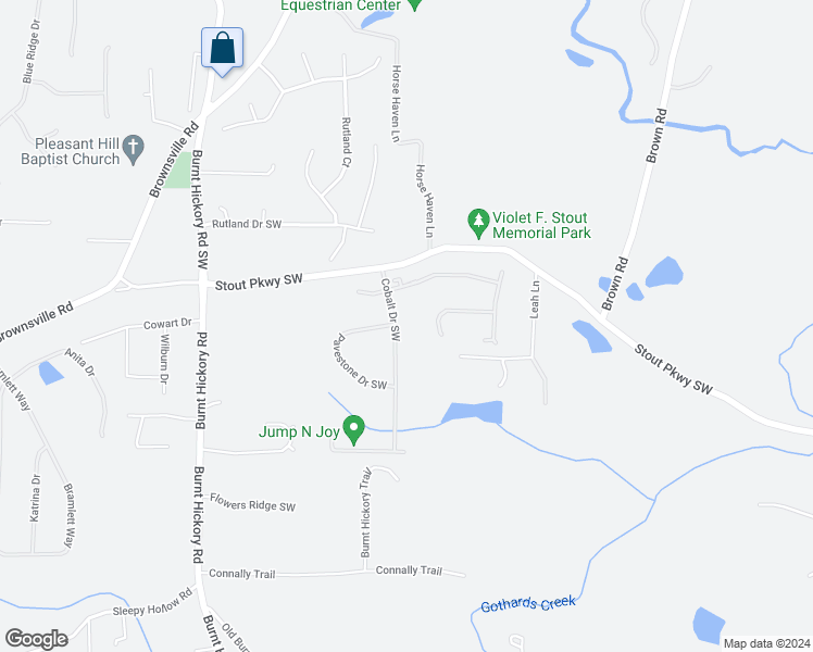 map of restaurants, bars, coffee shops, grocery stores, and more near 5829 Cobalt Drive Southwest in Powder Springs