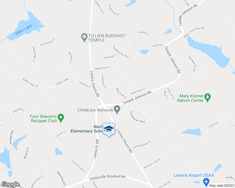 map of restaurants, bars, coffee shops, grocery stores, and more near 4152 Bella View Drive in Snellville