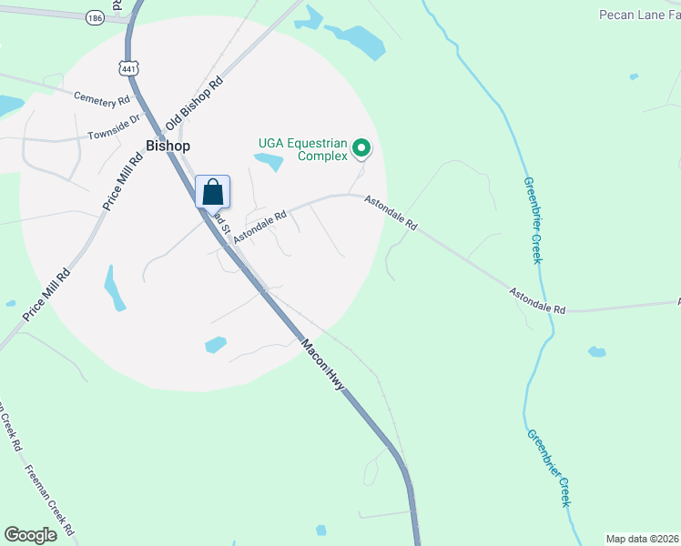 map of restaurants, bars, coffee shops, grocery stores, and more near 1820 Clover Lane in Bishop
