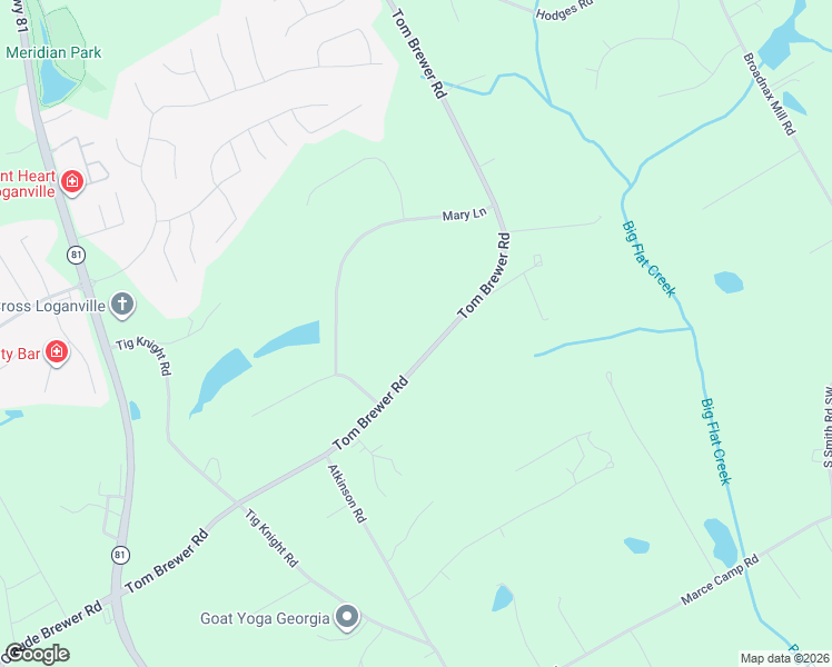 map of restaurants, bars, coffee shops, grocery stores, and more near 3487 Tom Brewer Road in Loganville