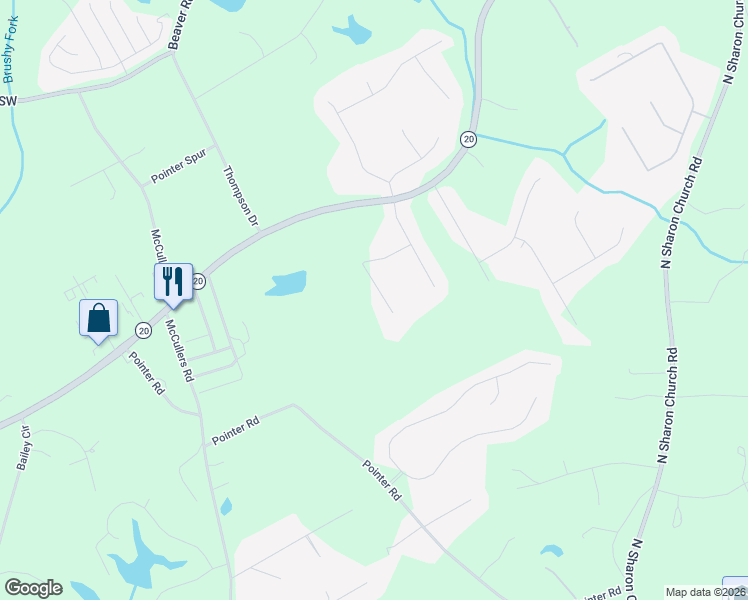 map of restaurants, bars, coffee shops, grocery stores, and more near 4670 Barnes Court in Loganville