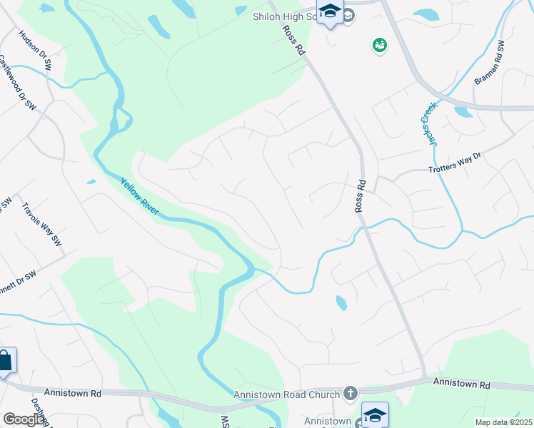 map of restaurants, bars, coffee shops, grocery stores, and more near 2702 Moorings Parkway Southwest in Snellville