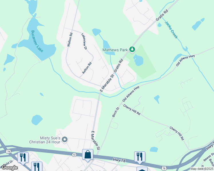 map of restaurants, bars, coffee shops, grocery stores, and more near 804 East Marable Street in Monroe