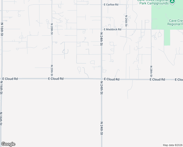 map of restaurants, bars, coffee shops, grocery stores, and more near 2322 East Cloud Road in Phoenix