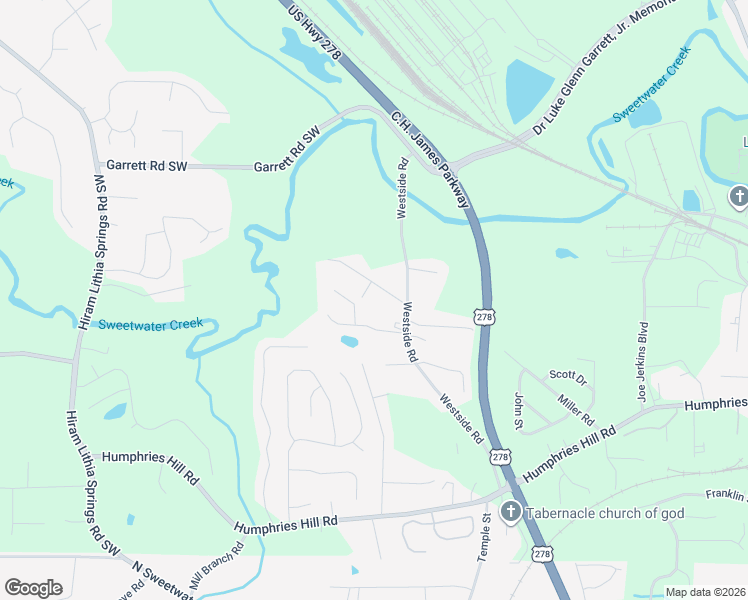 map of restaurants, bars, coffee shops, grocery stores, and more near 6203 Mary Street in Austell