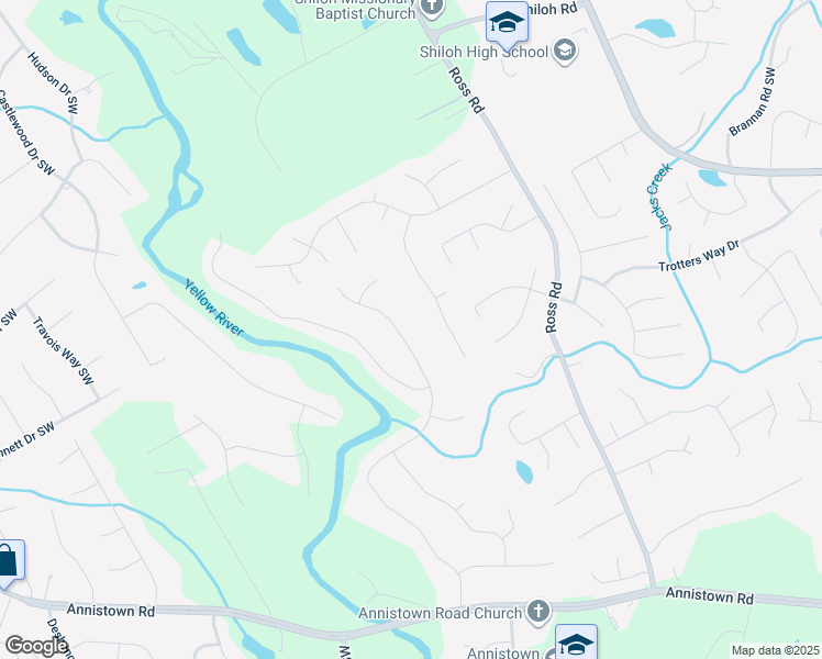 map of restaurants, bars, coffee shops, grocery stores, and more near 2702 Moorings Parkway Southwest in Snellville