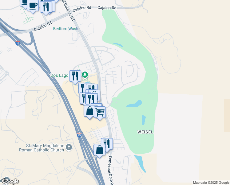 map of restaurants, bars, coffee shops, grocery stores, and more near 4470 Cabot Drive in Corona