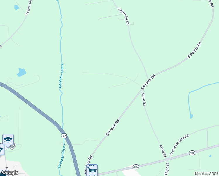 map of restaurants, bars, coffee shops, grocery stores, and more near 80 Rosemary Way in Buchanan