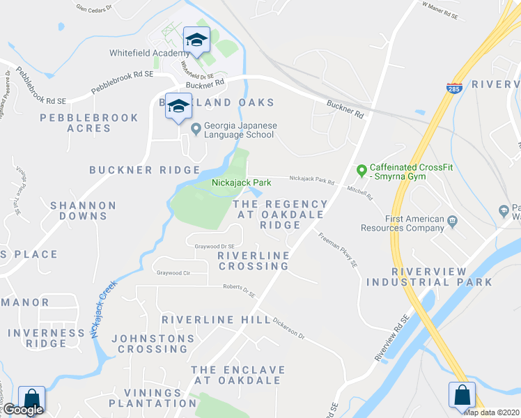map of restaurants, bars, coffee shops, grocery stores, and more near 5701 Evadale Trace in Mableton