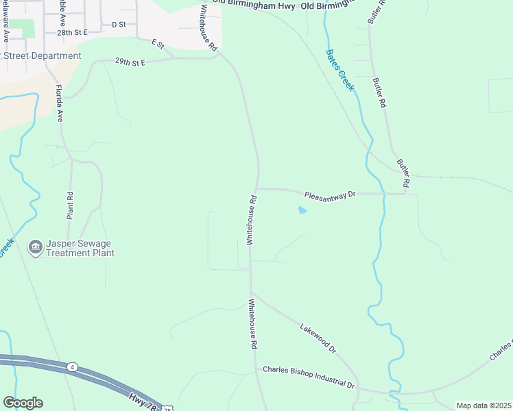 map of restaurants, bars, coffee shops, grocery stores, and more near 3477 Whitehouse Road in Jasper